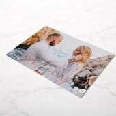 シンプル ミニマル エレガント ワンフォト セーブ・ザ・デート 箔招待状 (回転した状態)