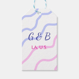 シンプル ミニマル カップルの名前 都市の名前を追加 テキスト ギフトタグ