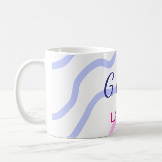 シンプル ミニマル カップル名 都市名 テキストを追加 コーヒーマグカップ (左)