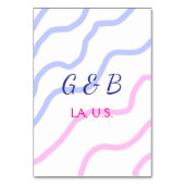 シンプル ミニマル カップル名 都市名 テキストを追加 テーブルナンバー (裏面)