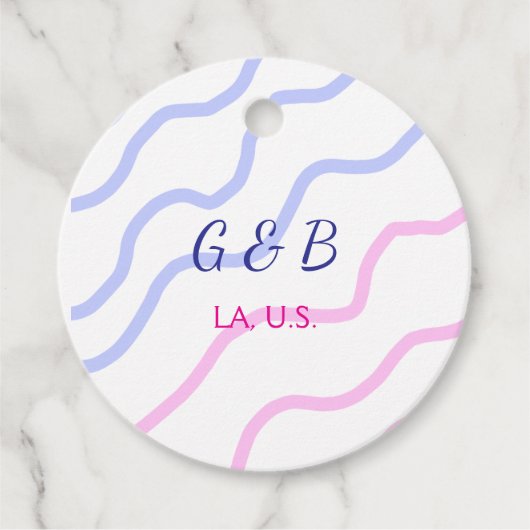 シンプル ミニマル カップル名 都市名 テキストを追加 フェイバータグ (正面)