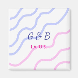 シンプル ミニマル カップル名 都市名 テキストを追加 マグネット