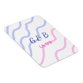 シンプル ミニマル カップル名 都市名 テキストを追加 マグネット (右側)