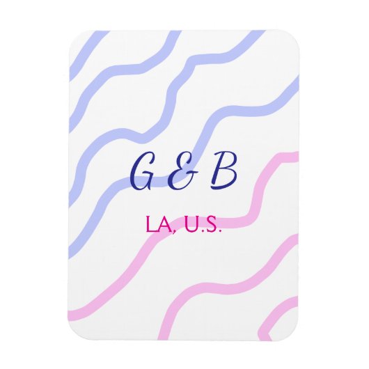 シンプル ミニマル カップル名 都市名 テキストを追加 マグネット (縦)