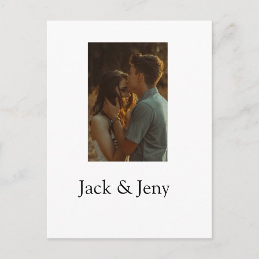 シンプル ミニマル カラフル 名前 写真 テキスト カスタム ポストカード (正面)