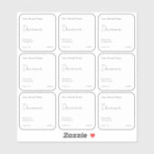 シンプル ミニマル クリア キャンドル スクエア ステッカー シール (シート)