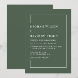 シンプル ミニマル グリーン モダン ウェディング 招待状