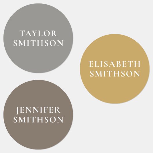 シンプル ミニマル グレー オーチャー タウペ カスタム ネーム 学校 ラベル (グループ)