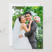 シンプル ミニマル|ゴールド フォト ウェディング レセプション 招待状 (裏面)