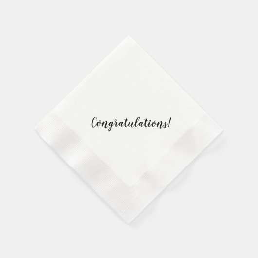 シンプル ミニマル スクリプト タイポグラフィー お祝い 縁ありカクテルナプキン (角)