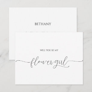シンプル ミニマル スクリプト フラワーガール プロポーズ カード