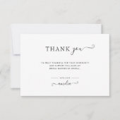 シンプル ミニマル スクリプト ブライズ シャワー サンキューカード (正面)