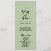 シンプル ミニマル|セージ ウェディング プログラム (正面)