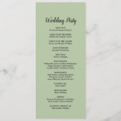 シンプル ミニマル|セージ ウェディング プログラム (裏面)