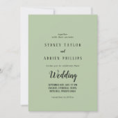 シンプル ミニマル|セージ カジュアル ウェディング 招待状 (正面)