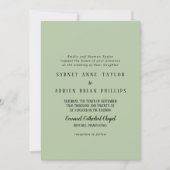 シンプル ミニマル|セージ トラディショナル ウェディング 招待状 (正面)