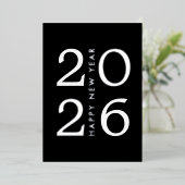 シンプル ミニマル タイポグラフィー 新年 2025 箔シーズンカード (立ち正面)