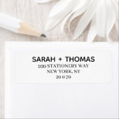 シンプル ミニマル タイポグラフィ 返信住所ラベル ラベル (インサイチュ)