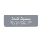 シンプル ミニマル チャコールブルー ホワイト 返送先住所ラベル ラベル (正面)