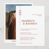 シンプル ミニマル テラコッタ ボールド スクリプト ウェディング 招待状 (正面/裏面)