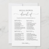 シンプル ミニマル ドリンク イフ ブライダル シャワー ゲーム 招待状 (正面)