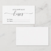 シンプル ミニマル ハウ メニー キッス ブライダル シャワー ゲーム エンクロージャーカード (正面/裏面)