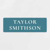 シンプル ミニマル パウダー ブルー あなたの名前 学校 ラベル (デザイン1)