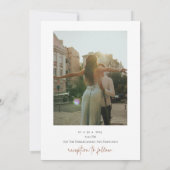 シンプル ミニマル フォト | エレガント ウェディング 招待状 (裏面)