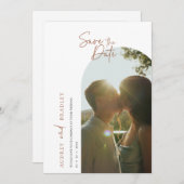 シンプル ミニマル フォト | エレガント ウェディング 招待状 (正面/裏面)