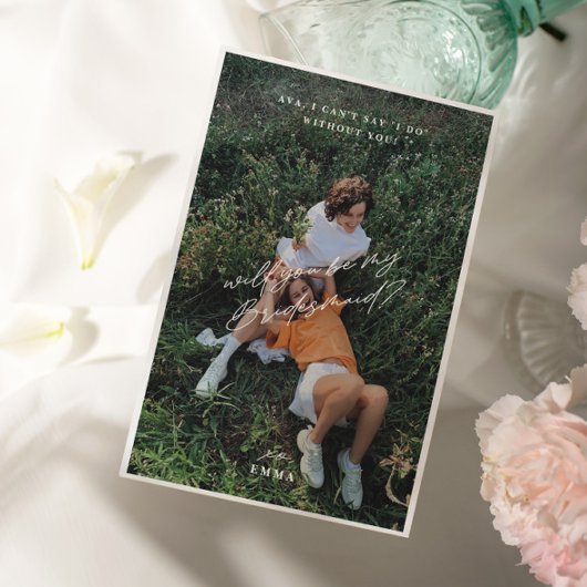 シンプル ミニマル フォト ブライズメイド 提案 カード