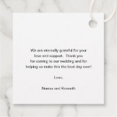 シンプル ミニマル フォト モダン ウェディング フェイバータグ (裏面)