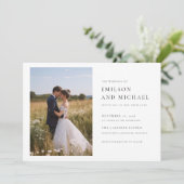 シンプル ミニマル フォト 水平 ウェディング 招待状 (スタンド正面)