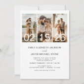 シンプル ミニマル フォト QRコード 結婚式招待状 招待状 (正面)