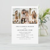 シンプル ミニマル フォト QRコード 結婚式招待状 招待状 (スタンド正面)