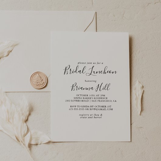 シンプル ミニマル ブライダルランチ ブライダルシャワー 招待状