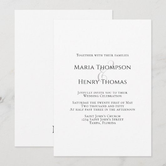 シンプル ミニマル ブラック テキスト アンパサンド テンプレート (正面/裏面)