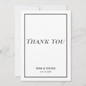 シンプル ミニマル ブラック&ホワイト ありがとうカード サンキューカード (正面)