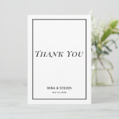 シンプル ミニマル ブラック&ホワイト ありがとうカード サンキューカード (スタンド正面)
