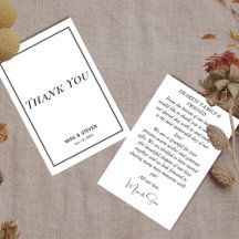 シンプル ミニマル ブラック＆ホワイト ありがとうカード
