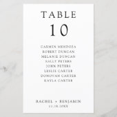 シンプル ミニマル ブラック ホワイト ウェディング 席次表 (裏面)