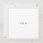 シンプル ミニマル ブラック＆ホワイト ウェディング 招待状 (裏面)