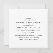 シンプル ミニマル ブラック＆ホワイト ウェディング 招待状 (正面)