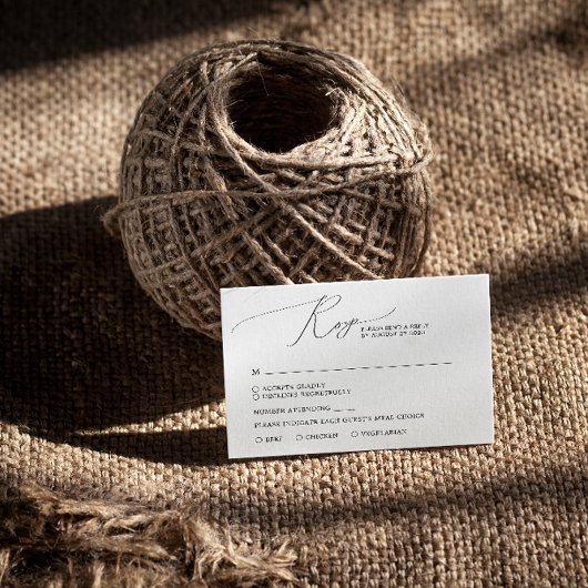 シンプル ミニマル ブラック＆ホワイト 出欠カード