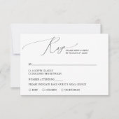 シンプル ミニマル ブラック＆ホワイト 出欠カード (正面)