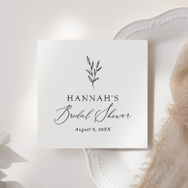 シンプル ミニマル ボタニカル ブライダル シャワー スタンダードカクテルナプキン