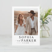 シンプル ミニマル ボヘミアンフォトウェディング 招待状 (スタンド正面)