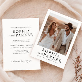 シンプル ミニマル ボヘミアンフォトウェディング 招待状