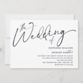 シンプル ミニマル モダン スクリプト ウェディング インビテーション (正面)