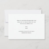 シンプル ミニマル モダン スクリプト ブライダル シャワー サンキューカード (裏面)