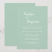 シンプル ミニマル モダン ピスタチオグリーン ウェディング 招待状 (正面/裏面)